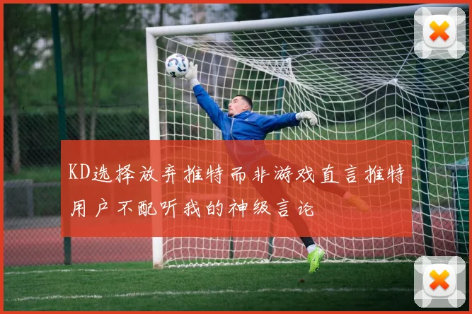 KD选择放弃推特而非游戏直言推特用户不配听我的神级言论
